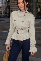Stand Collar Belted Short Jacket image 1