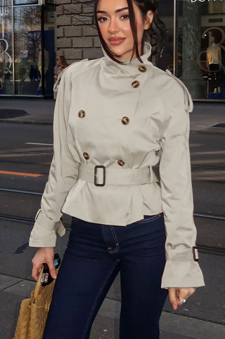 Stand Collar Belted Short Jacket image 1