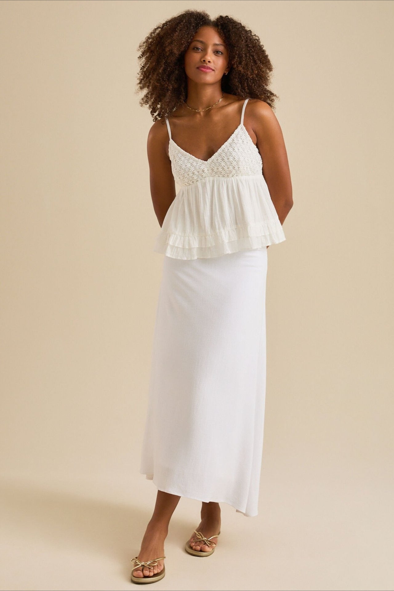 Lace V Neck Mesh Loose Cami Top image 10