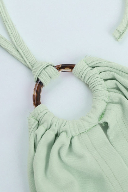 Solid Hollow Waist Slim Halter Top image 6