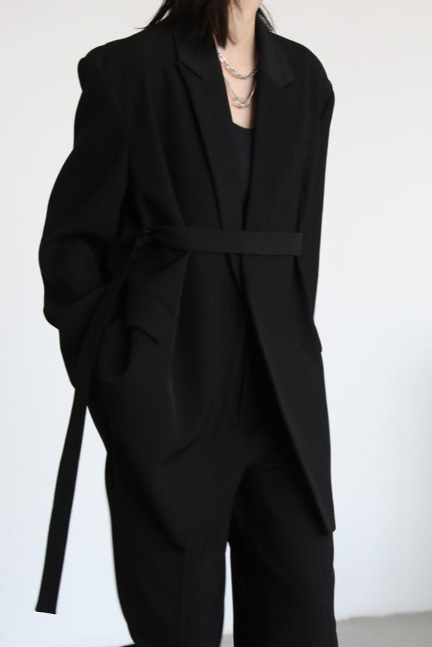 Belted Shoulder Detail Blazer image 9