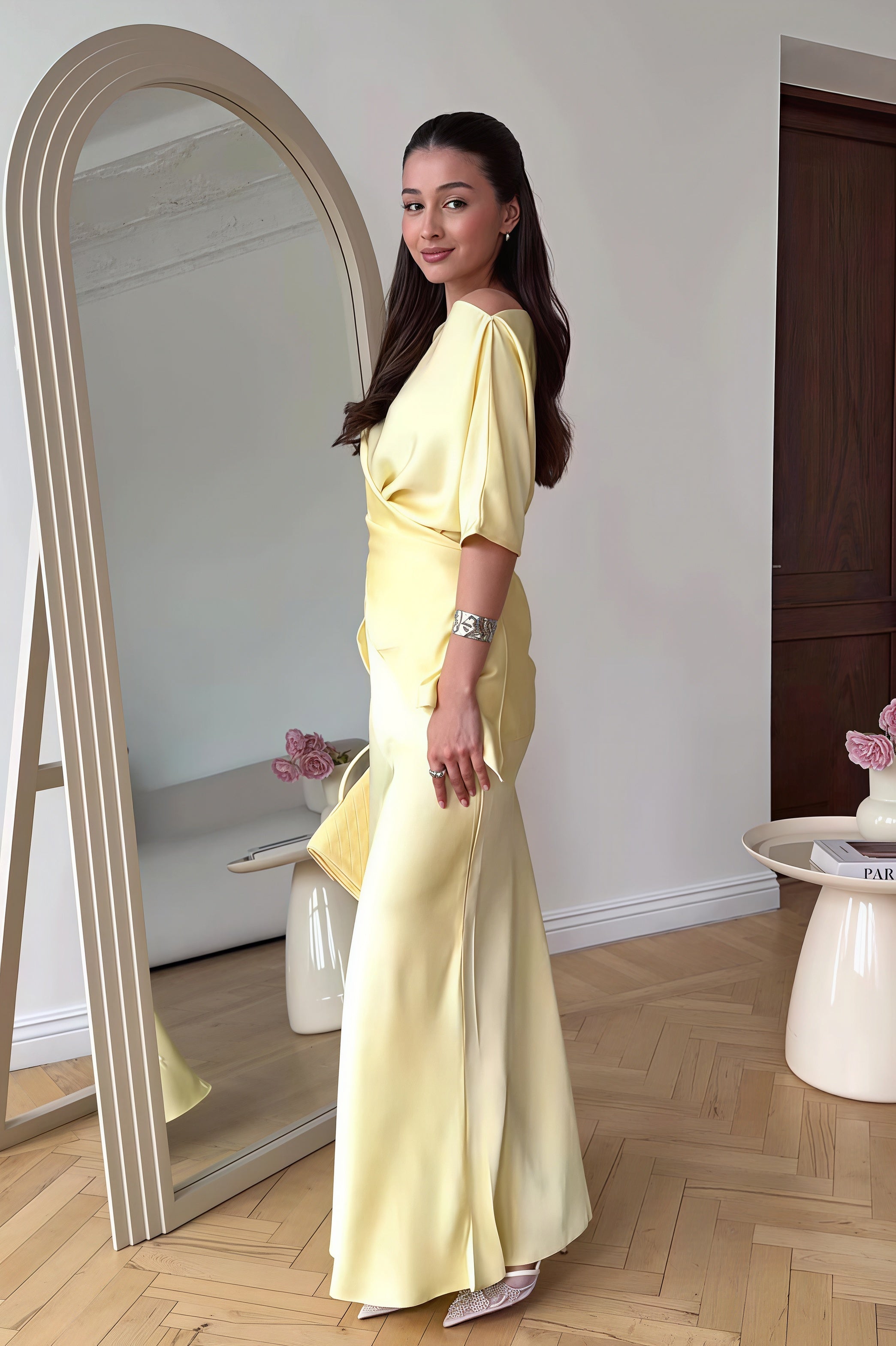 Flowy Elegant Short Sleeve  Skirt Set image 5
