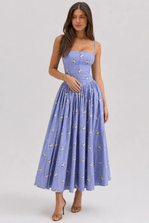 Chic Floral Print Cami Slip Maxi Dress image 2