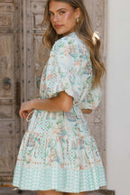 Elegant Linen Tie Belt Waist Cinching Casual Fairy Mini Dress image 6