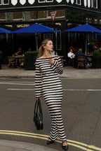Colorblock Stripe Long Sleeve Maxi Dress image 1