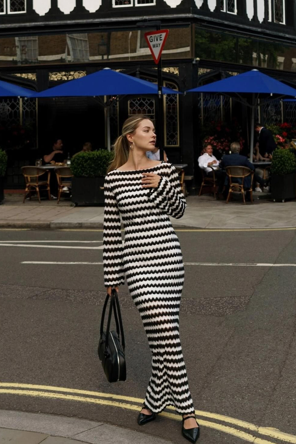 Colorblock Stripe Long Sleeve Maxi Dress image 1