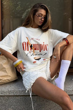 Cotton Fashion Trendy Loose Creative Print T-shirt image 3
