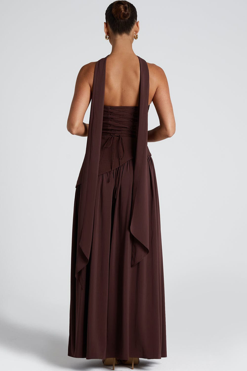 Color Block Flowy Tie Bustier Formal Dress image 10