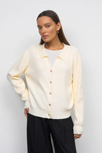 Solid V Neck Button Down Cardigan image 5