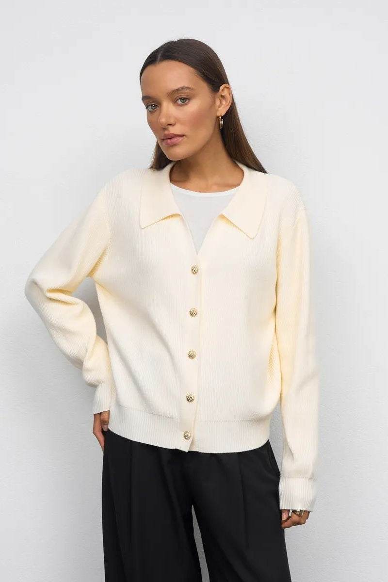 Solid V Neck Button Down Cardigan image 5