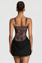 Elegant Lace Fishbone Ruched Mini Dress image 6