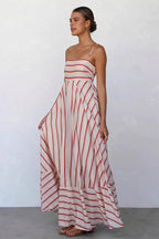 Striped High Waist Swing Cami Boho Dress image 4
