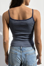 Striped Cropped Casual Cami Top image 4
