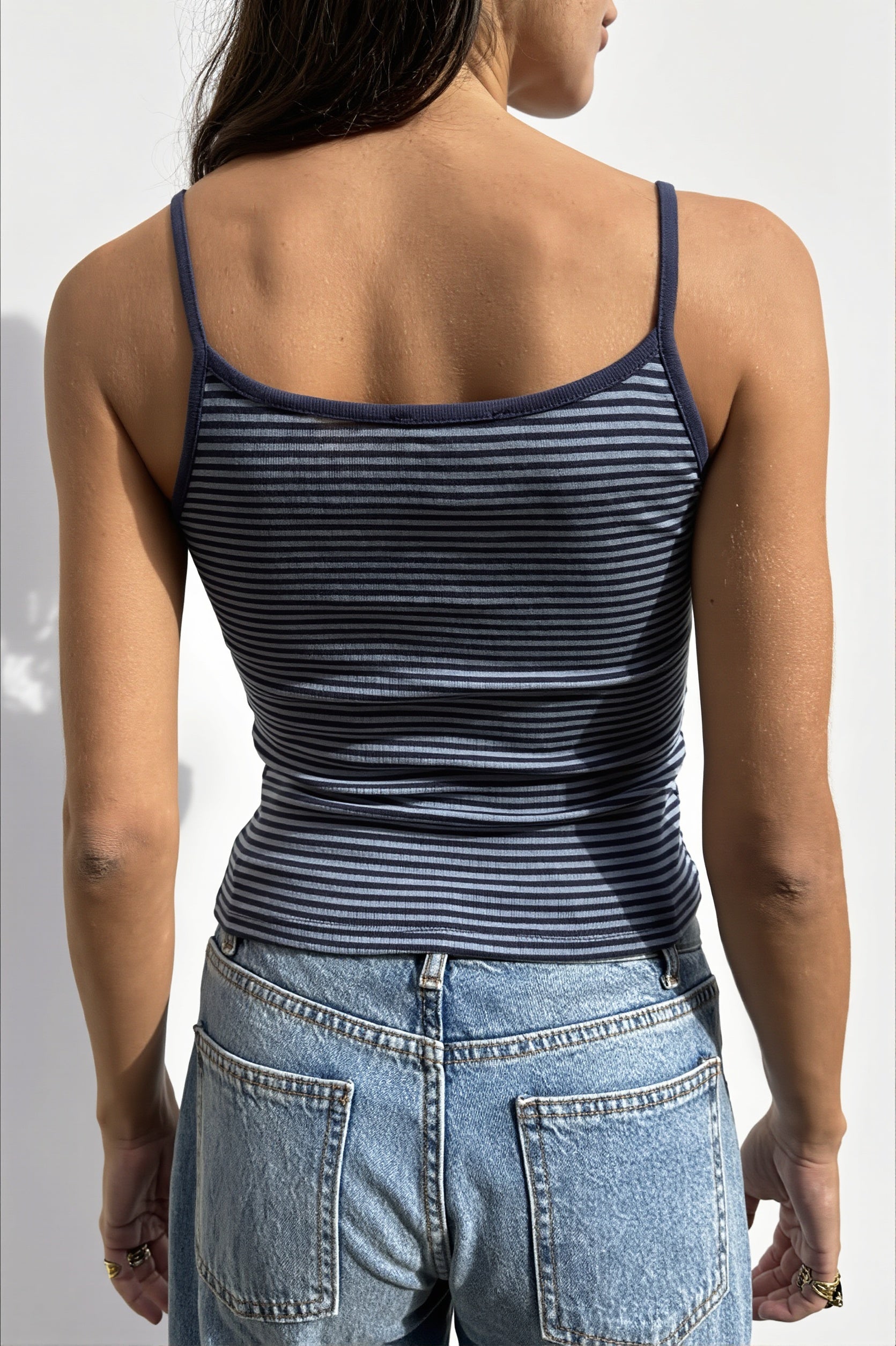 Striped Cropped Casual Cami Top image 4