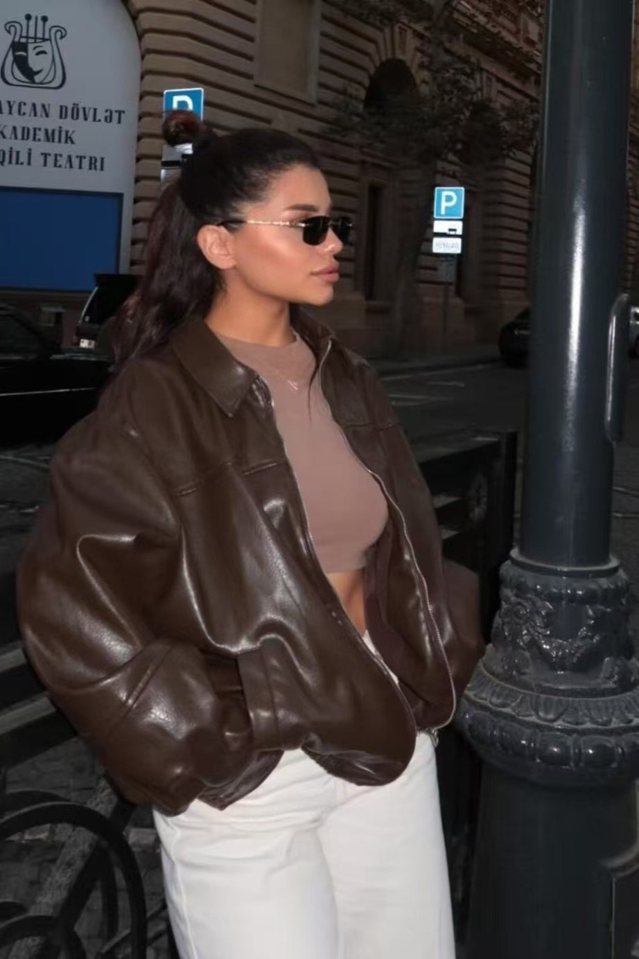Solid Color Aviation Style Jacket image 6