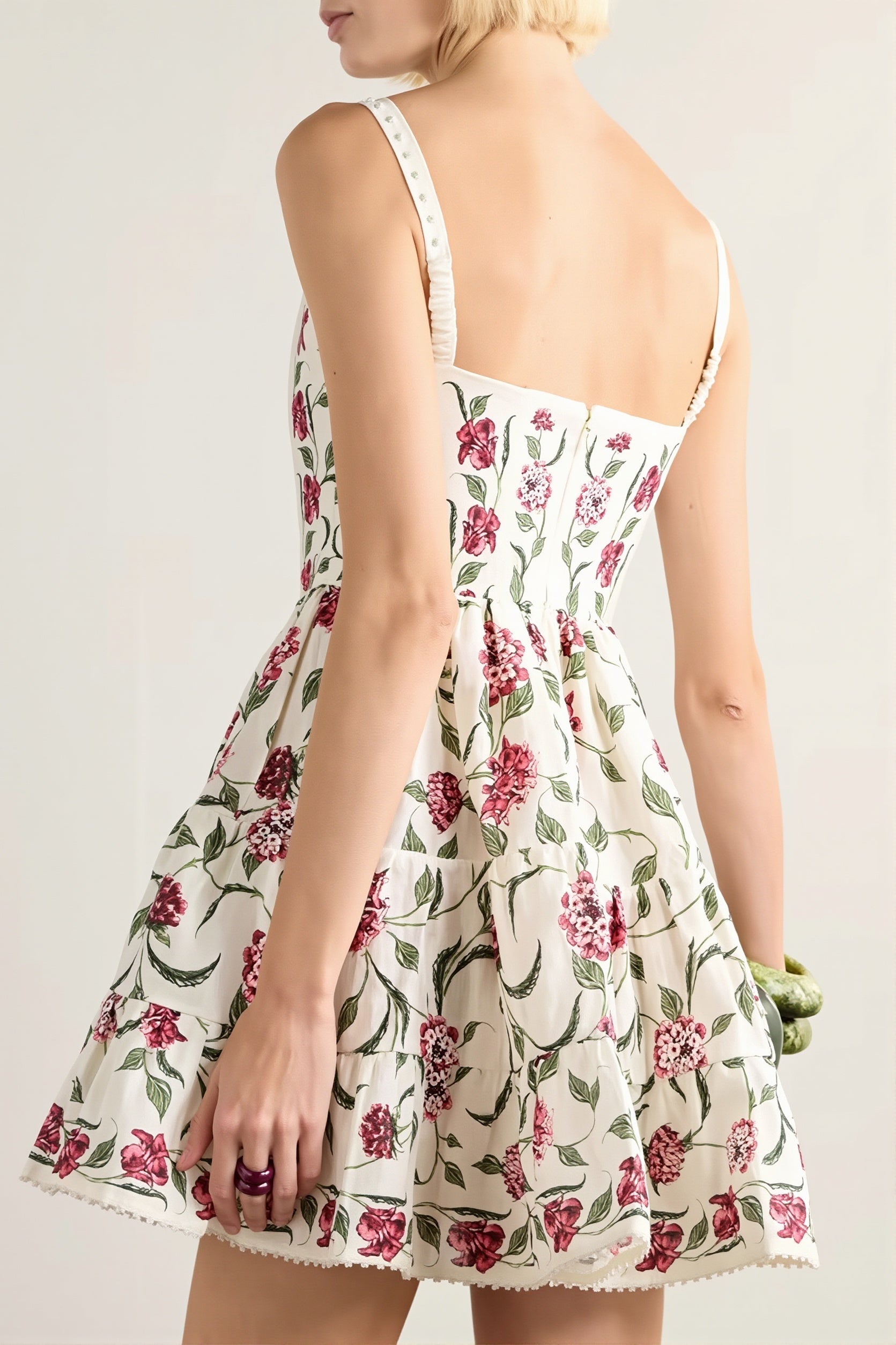 Lace Floral Cami A Line Boho Dress image 2