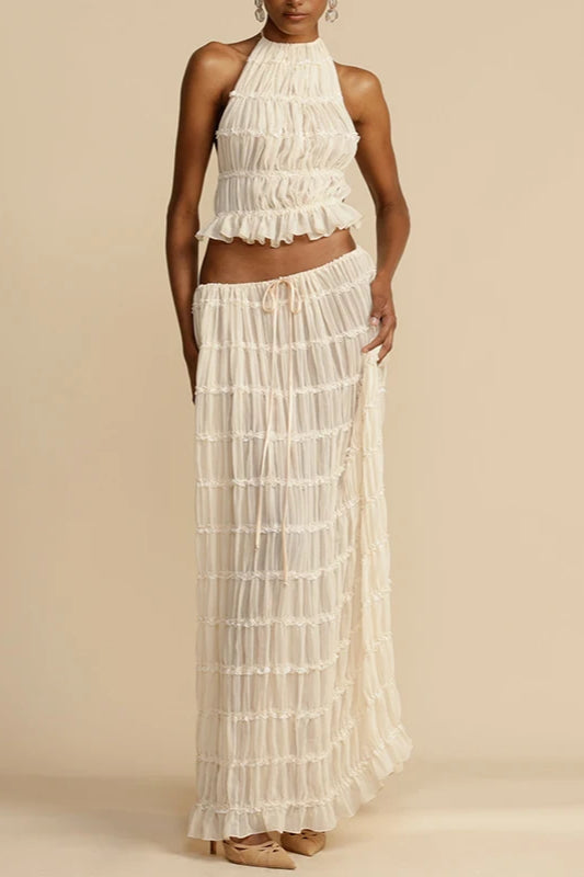 Ruched Halter Cami & Maxi Skirt Boho Dress image 14