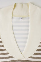 Waffle Striped Patchwork Color Block Long Sleeve Tee image 4