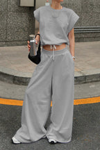 Sleeveless Pullover Wide Leg Pants Two Piece Set image 3