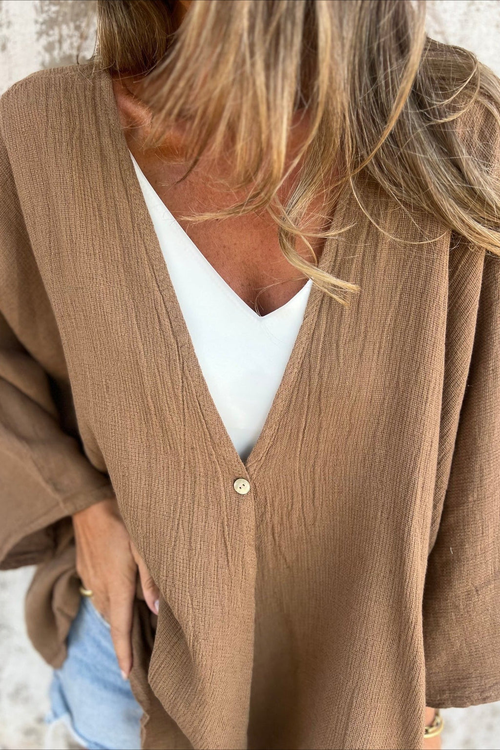 Loose Fit V Neck Long Sleeve Cardigan image 16