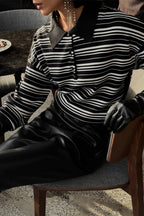 Vintage Striped Knit Polo Sweater image 23