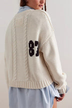 Colorblock Digital Print Oversized Knit Sweater image 3