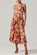 Floral Cami Pleated Print Maxi Dress image 7