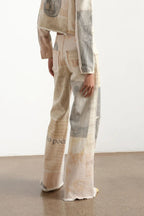 Vintage Newspaper Print Straight Leg Jeans image 5