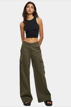 High Waist Drawstring Pocket Cargo Pant image 3