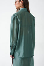 Vintage Collared Tencel Shirt Dress Two Piece Set image 6