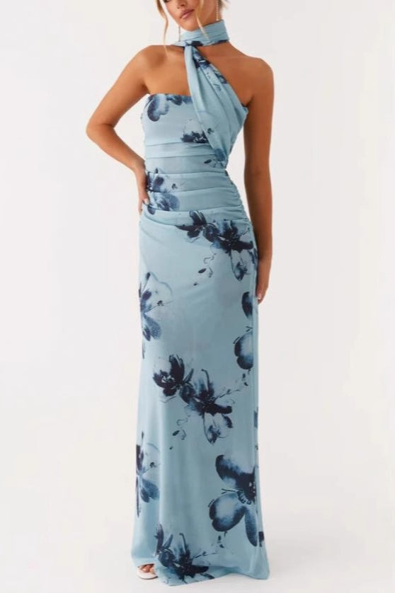 Tie Dye Mesh Spaghetti Strap Maxi Party Dress image 2