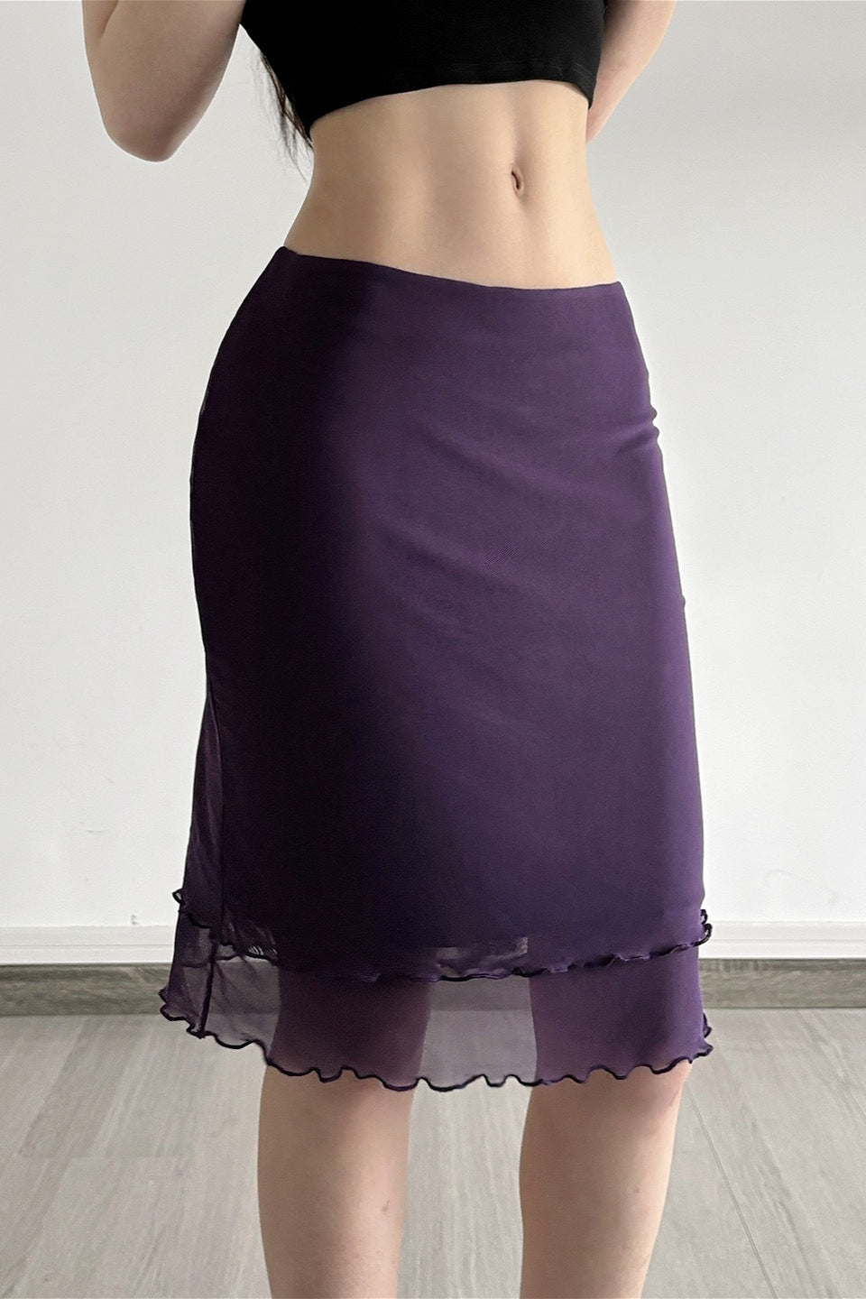 Elegant Ruffle Double Mesh Skirt image 3