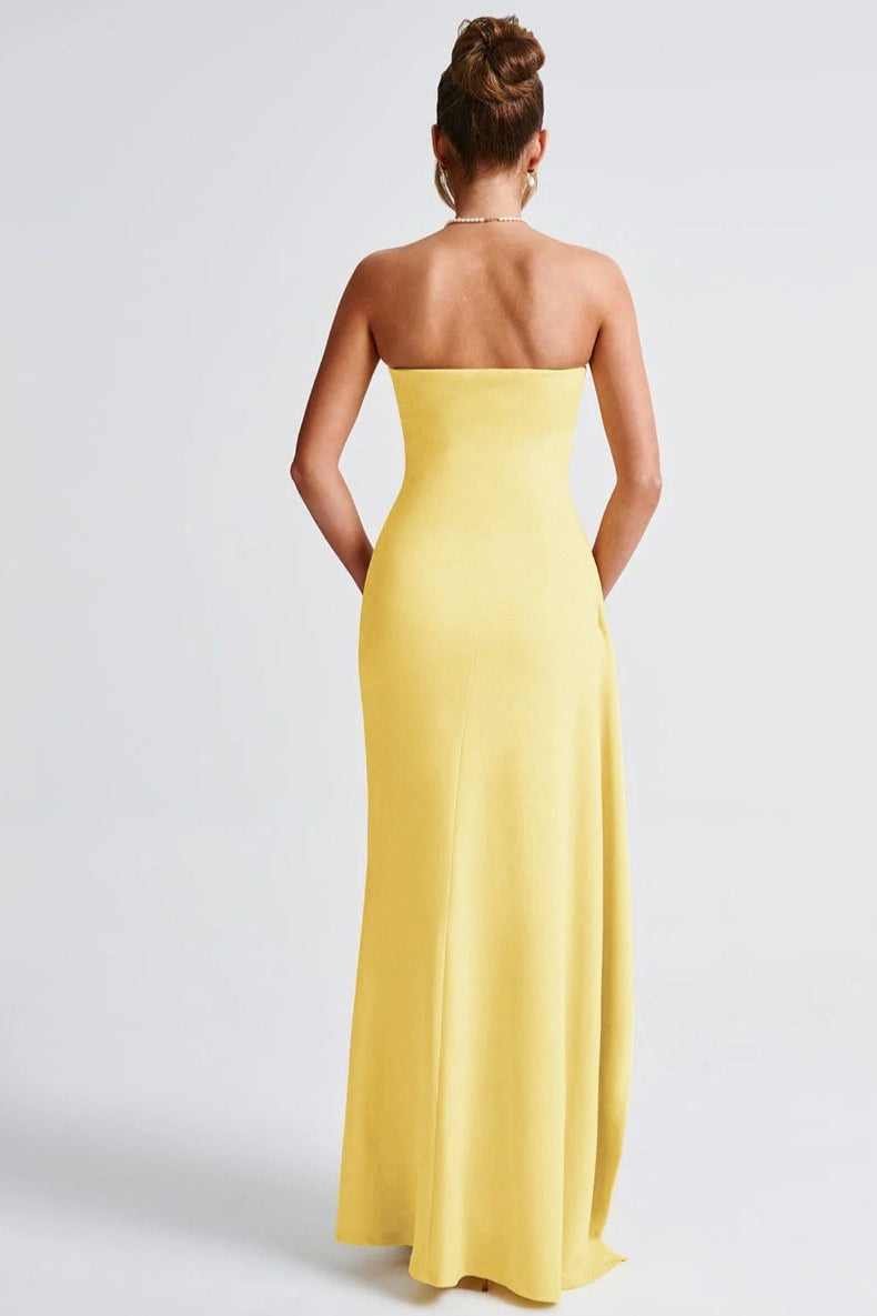 Sexy Strapless Slit Evening Party Dress image 3