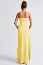 Sexy Strapless Slit Evening Party Dress image 3