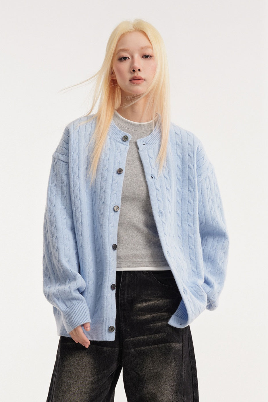 Relaxed Fit Cable Cardigan image 1