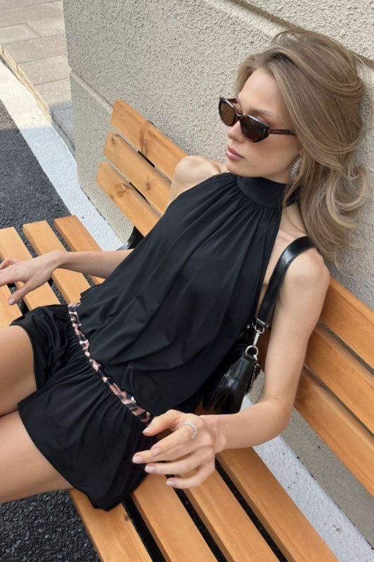 Cutout Back Halter Waist Tulip Hem Mini Dress image 7
