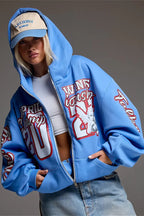 Heavyweight Printed Zip Up Hoodie image 3