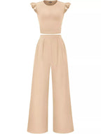 Margot Wide Leg Set detail view styled for Avrienne