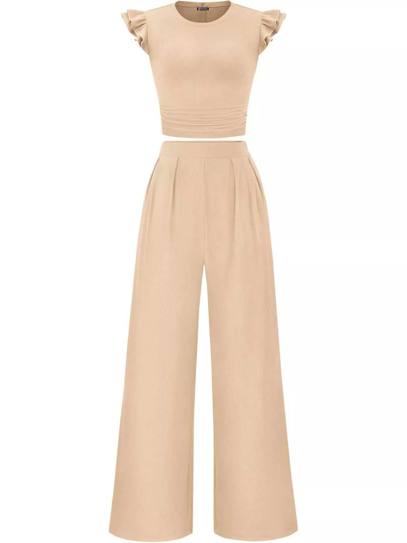 Margot Wide Leg Set detail view styled for Avrienne