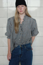 Casual Plaid Ruffle Long Sleeve Blouse image 2