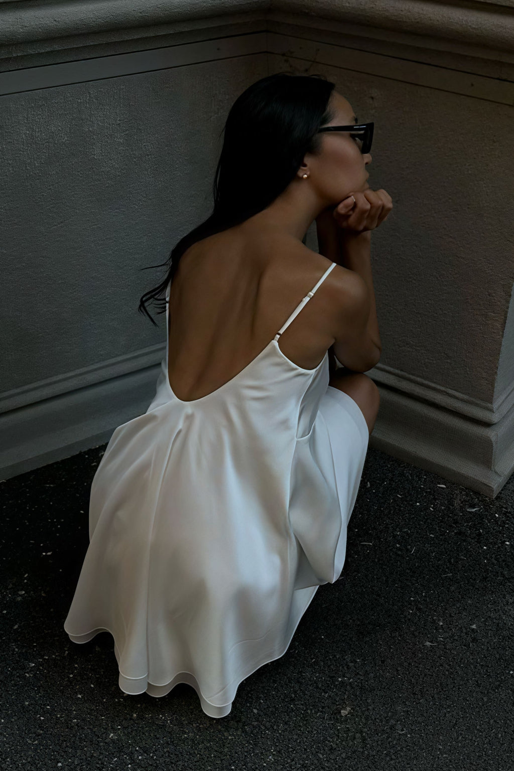 Lace Satin Backless Cami Mini Dress image 4