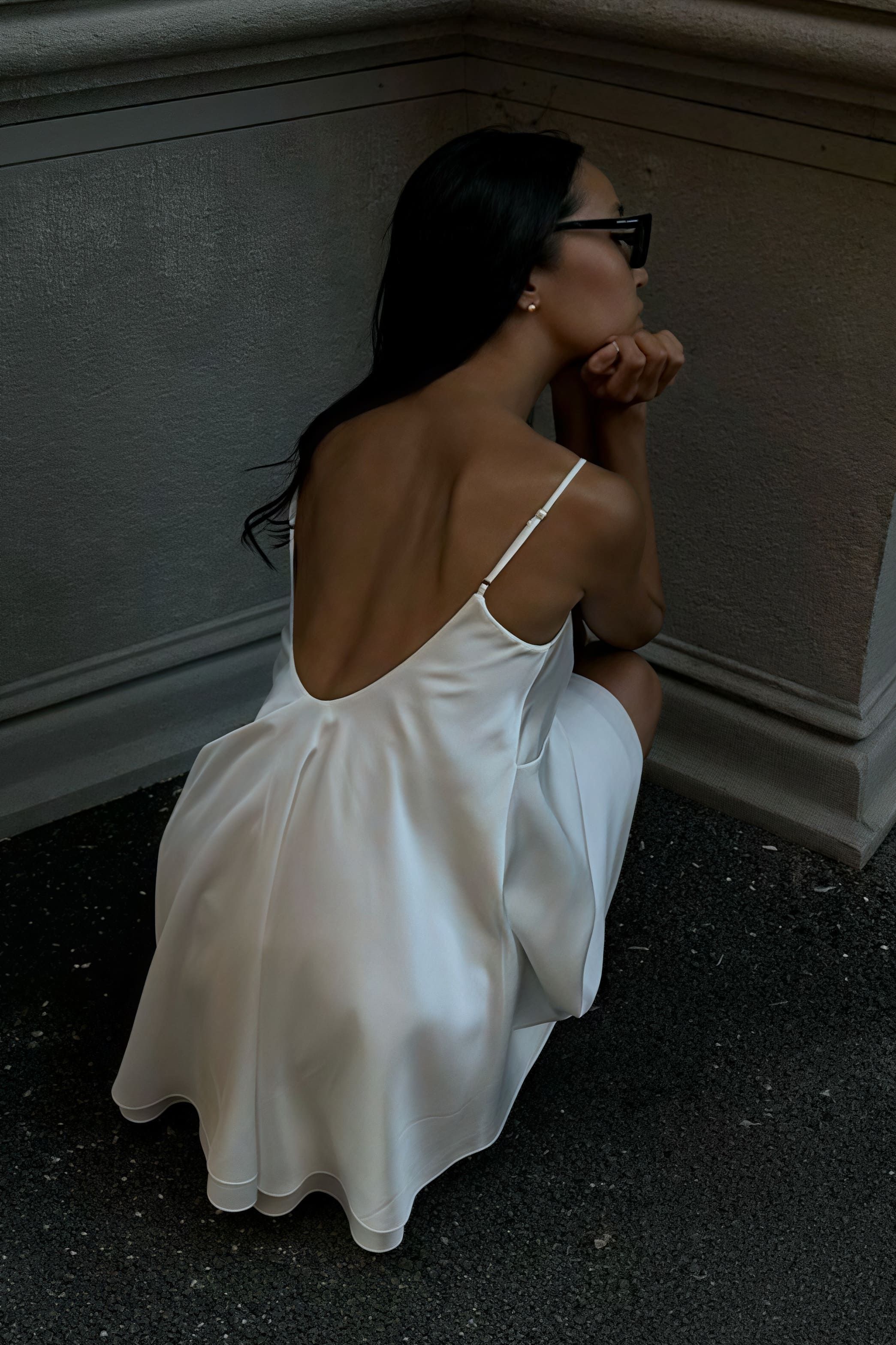 Lace Satin Backless Cami Mini Dress image 4