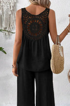 Camille Wide Leg Set detail view styled for Avrienne