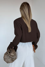 Short Length Brown Zip Closure Jacket image 5