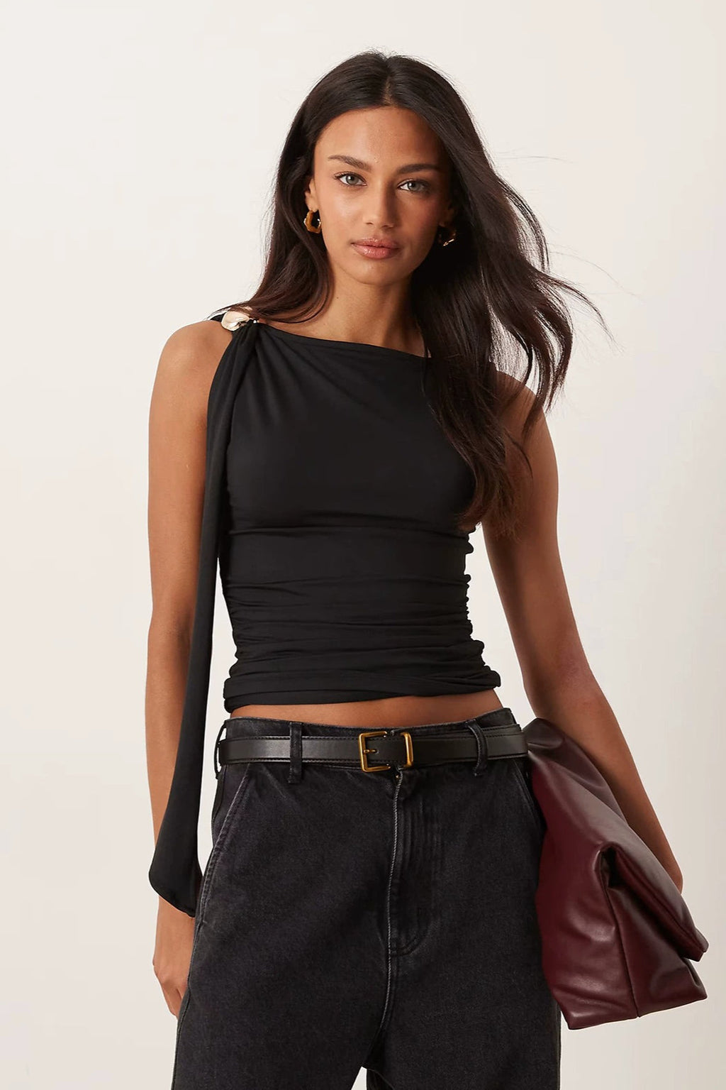 Minimal Asymmetrical Cropped Tank Top image 1