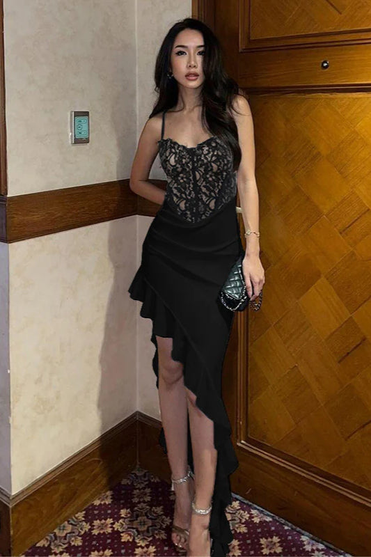 Wavy Hem Slit Bodycon party Dress image 11
