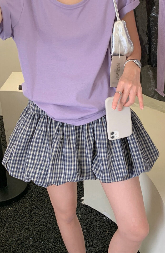 Plaid Tulip High Waist Mini Skirt image 4