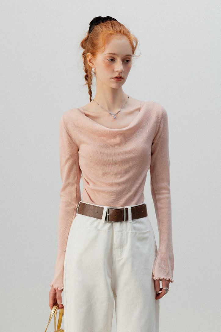 Burgundy Mock Two Piece Knit Top image 4