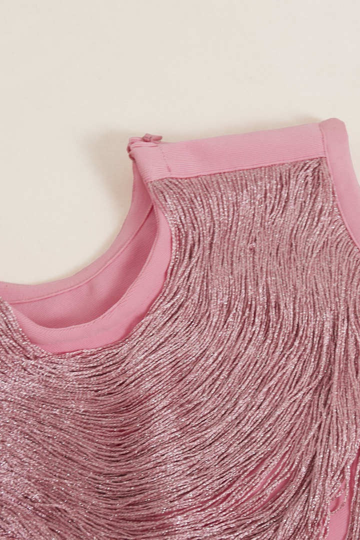 Pink Fringe Bandage Party Dress image 10