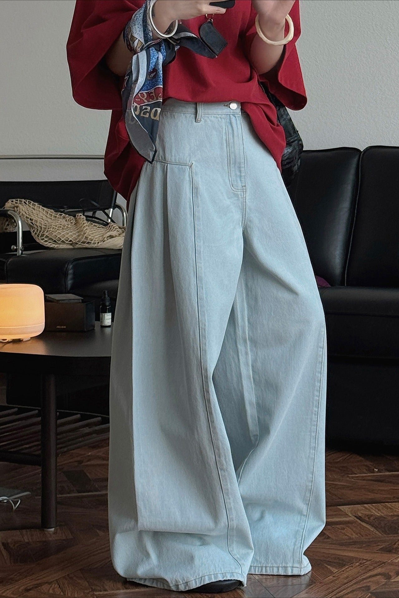 Deconstructed Flared Denim Jeans image 2